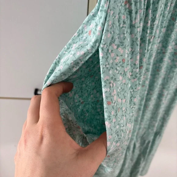 Cottagecore Summer Midi Dress Médium Puff Sleeve Smocked Floral Prarie Garden - Picture 4 of 12